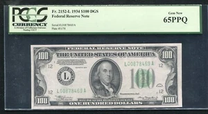 FR. 2152-L 1934 $100 FRN FEDERAL RESERVE NOTE SAN FRANCISCO, CA PCGS UNC-65PPQ - Picture 1 of 2