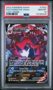 2022 POKEMON SWORD & SHIELD LOST ORIGIN #TG22 FULL ART/ETERNATUS VMAX PSA 10 - Picture 1 of 2