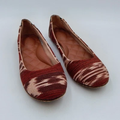 Reef Tropic Ballet Flats Aztec Boho Slip On Shoes Women's Size 8 Brown Red - Image 1 of 4