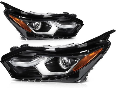 Headlights Assembly Left+Right For 2020-2018 Chevy Equinox Black Housing Pair - Image 1 of 4