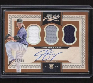 2016 Prime Cuts - Jonathan Gray Rookie 3 Patch Auto #29/99 - 3 Color - Rockies - Picture 1 of 2
