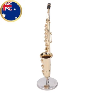Dollhouse Miniature Saxophone with Stand - Stunning Brass Design - Picture 1 of 10