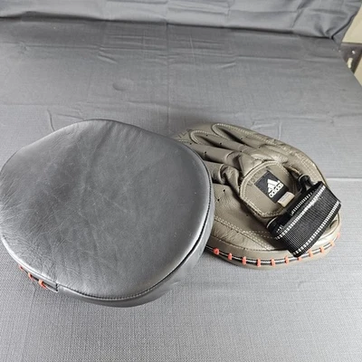 2 Adidas MMA, Karate, Martial Arts Leather Training Mit 1 Gray 1 Dk Gray/black  - Image 1 of 4