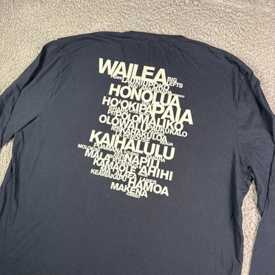 James Perse T-shirt Mens 4 (XL) Blue Long Sleeve Hawaii Graphic Made in USA - Image 1 of 4