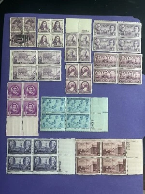 US 3 Cent 1932-1946,11 Blocks Of 4, 1 Used,10 MNH, Original Glue, See Photos - Image 1 of 4