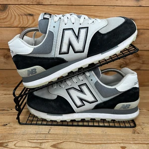 New Balance 574 Turnschuhe Herren Größe UK 7 Schwarz Wildleder Freizeit Mesh Schuhe Neu mit Karton - Bild 1 von 13