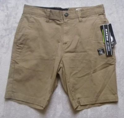 VOLCOM Shorts Mens Size 29 Khaki Modern Fit Flat Front Chino NEW w/tags - Image 1 of 4