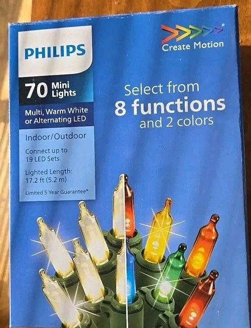 Philips 70 8-function, 2-color: MULTI, WARM WHI Christmas lights Indoor Outdoor  - Image 1 of 2