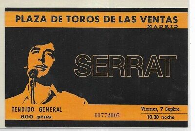 Entrada Concierto Serrat Plaza Toros Las Ventas Año 1984 Facsímil (EX-146) • 1.95€