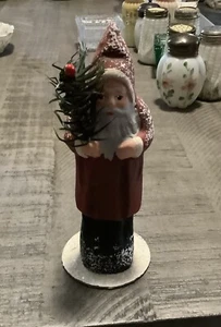 Contenedor de caramelos vintage de Navidad de Santa HP 6 Paper Mache Ino Schaller - Imagen 1 de 6