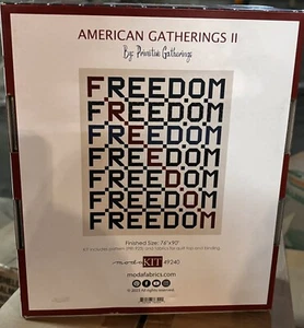 Kit trapunta American Gatherings II Freedom, dimensioni 76" x 90" motivo e tessuti NUOVO - Foto 1 di 3