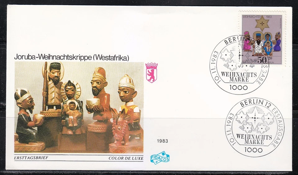 Germany 1983 FDC cover Mi 707 Sc B615 Christmas - Image 1 of 1