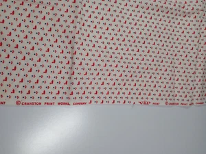 Cranston VIP Fabric-Ivory Background Red Ducks Flowers-100% Cotton- 21" x 42" - Picture 1 of 2