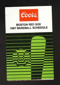 Boston Red Sox 1987 Pocket Schedule Coors Light - Picture 1 of 2