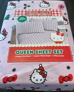 NEW - HELLO KITTY Pink Presents QUEEN Sheet Set - Picture 1 of 2