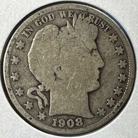 1908 50C Barber Half Dollar (75110) Cover