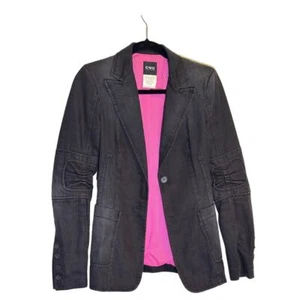 Costume National Womens Black Denim Blazer Jacket XS-S - Picture 1 of 8