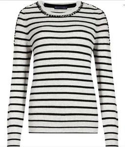 JERSEY A RAYAS ADORNADO JOYA CACHEMIRA JOYA DE CACHEMIRA PURA COLECCIÓN M&S - Imagen 1 de 3
