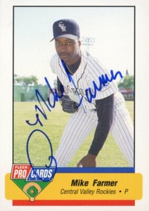 1994 Central Valley Rockies MIKE FARMER Signed Card autograph RC Gary, IN