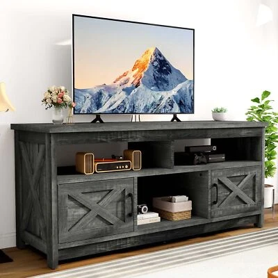 TV Stand Cabinet Media Console for Up to 65 in TVs with Open Shelf Power Outlets - Image 1 of 4