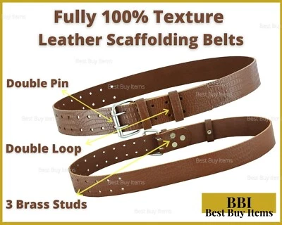 Scaffolding Work Belt Tool Belt Heavy Duty Brown Leather Crafted Tool Pouch