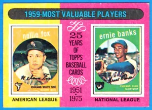 Topps 1959 Nelie Fox/Ernie Banks 1975 Topps 1959 (en muy buen estado) D - Imagen 1 de 2