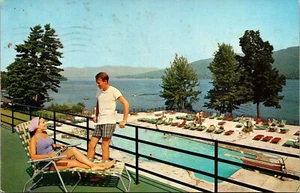 Vintage Postcard The Georgian Pool Lake George New York Stamped & Written - Picture 1 of 2