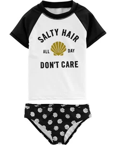 NWT Carter's Salty Hair Rash guard SET Girls UPF 50+ 6/6X,7,8,10-12,14 - Picture 1 of 1