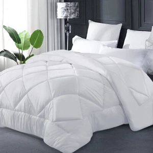 King Size Bamboo Blend Microfibre Quilt 400GSM Anti-Bacterial Duvet Doona White - Picture 1 of 7