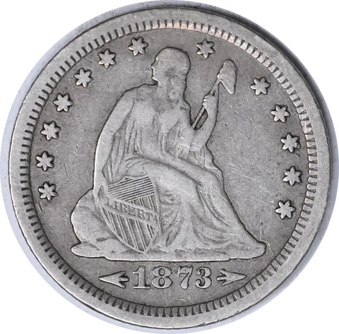 1873-S Liberty Seated Silver Quarter Arrows VF Uncertified #1053 Cover