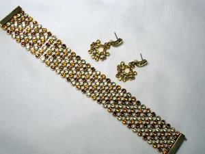 Joan Rivers Color Dorado, Cristales Pulsera & Pendientes - Imagen 1 de 8