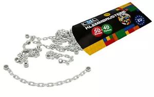 10 Klemmbausteine Kette 30104 Bausteine 1x1 Noppen 12,7 cm / 21 Glieder hellgrau - Bild 1 von 3