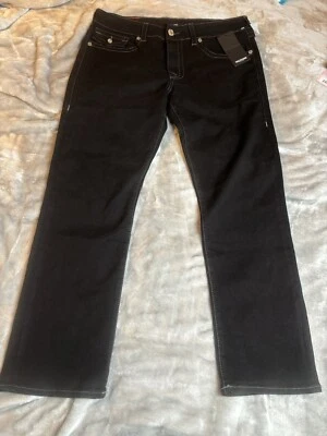 NWT True Religion Jeans 36x30 Ricky Relaxed Straight Black Button Flap Pocket - Image 1 of 4