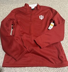 University Of Indiana Hoosiers College Pull Over Hombre’s Med Falta Botón Superior - Imagen 1 de 4