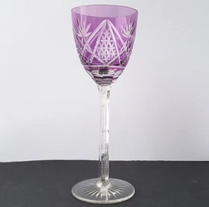 Wine Glass, Stemware Glas Flashed Glass Hand Cut Um 1900 L929 - Picture 1 of 11