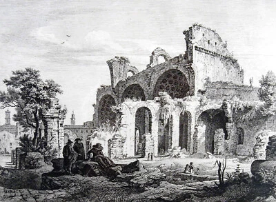 Georg Heinrich Busse 1810 / Radierung, sign. / Tempio Della Pace A Roma / 1837 - Bild 1 von 4