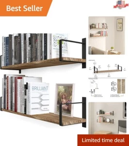 Versatile Multi-Purpose Solid Wood Floating Shelves for Wall - Toledo - Set of 2 - Picture 1 of 11