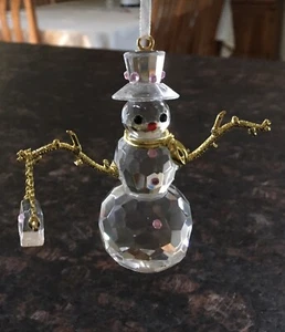 Crystal Snow Lady Figurine Gold Tone Twig Arms Detachable Glass purse Ornament - Bild 1 von 8
