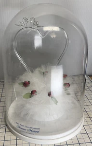 Love Birds, Roses, Heart, Blown Glass Wedding Cake Topper, STUNNING! Treasure - Picture 1 of 7