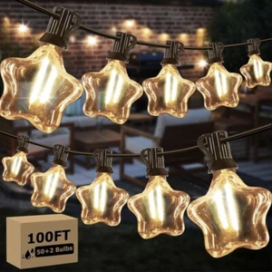 Outdoor Star String Lights LED Waterproof 52 Dimmable Edison Bulbs Connectable - Picture 1 of 10