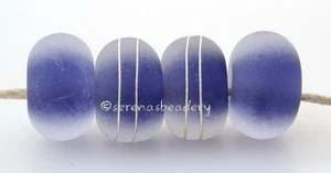4 PURPLE CENTER GLOW with Fine Silver Wire Wraps * Handmade Lampwork Glass Beads - Picture 1 of 4