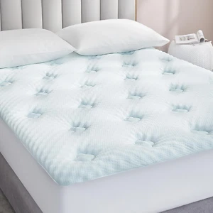 Queen Memory Foam Mattress Pad with Pillow Top for Back Pain Relief - Picture 1 of 12