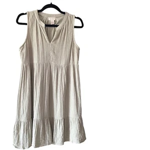 Jessica Simpson Mullkleid V-Ausschnitt ärmellos Freizeit salbeigrün Small - Bild 1 von 9