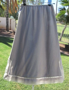 VINTAGE 1950s SNOWDON SMALL GRAY NYLON 1/2 SLIP FLORAL LACE DOUBLE LAYERED  - Picture 1 of 12