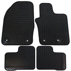 For Fiat 500X 2015+ Fully Tailored 4 Piece Black Rubber Car Mat Set - Picture 1 of 5