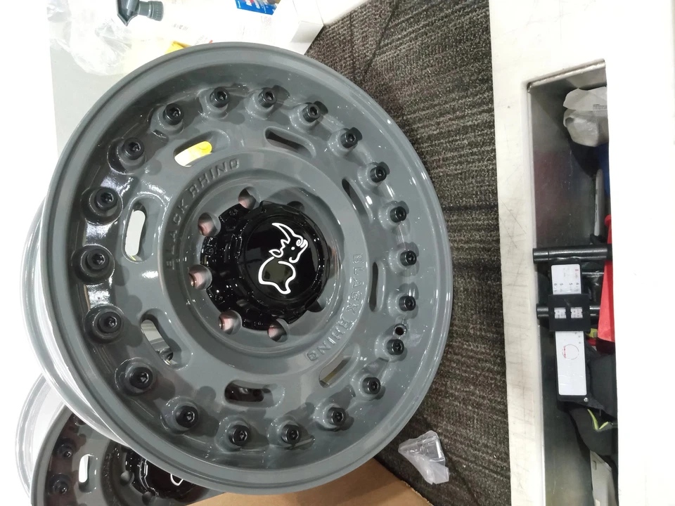 4 - Blemished 18x9.5 Gray Wheel Black Rhino Axle 8x6.5  -18 - Image 1 of 4