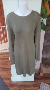 Ralph Lauren Womens Rib-Knit Midi Dress Olive Fern Green X-Large NWT Retail $225 - Picture 1 of 7