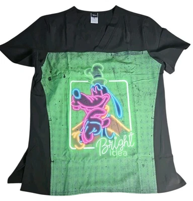 TOP EXFOLIANTE Para Hombres Tooniforms Disney GOOFY Neón Ideas Brillantes Cuello en V Talla M NUEVO Foto 1 de 4