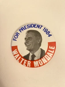 Walter Mondale para presidente 1984 pin botón trasero P115 - Imagen 1 de 3