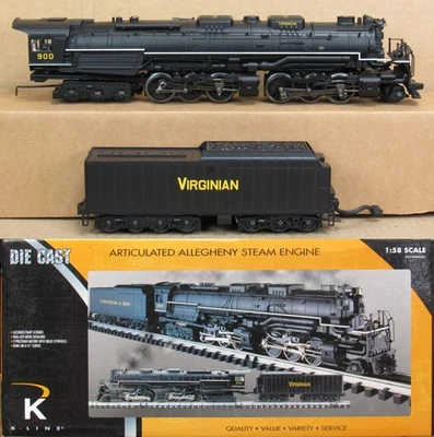 K-Line K3799-0900S Virginian Allegheny 2-6-6-6 Steam Engine w/TMCC/RS O-Gauge LN - Image 1 of 4